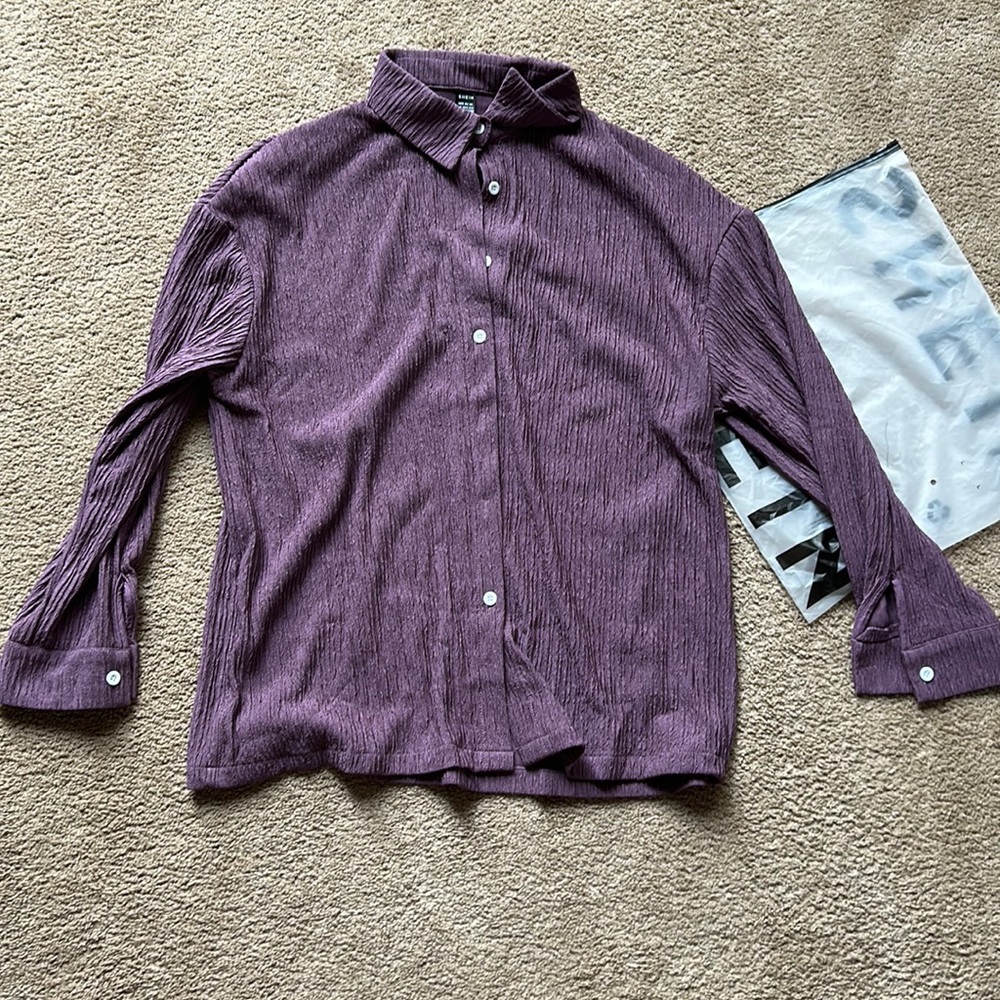 Purple Long Sleeve Button Down
